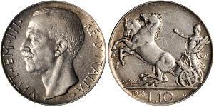 10 Lira Kingdom of Italy (1861-1946) Argent Victor-Emmanuel III d