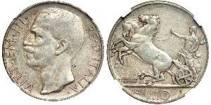 10 Lira Kingdom of Italy (1861-1946) Argent Victor-Emmanuel III d