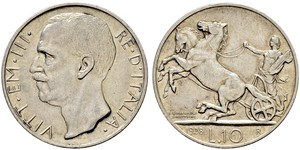 10 Lira Kingdom of Italy (1861-1946) Argent Victor-Emmanuel III d