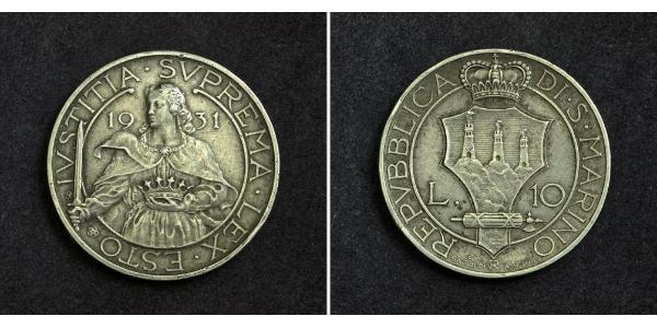 10 Lira Saint-Marin Argent 