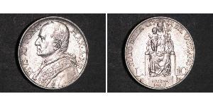 10 Lira Vatican (1926-) Argent Pope Pius XI (1857 - 1939)