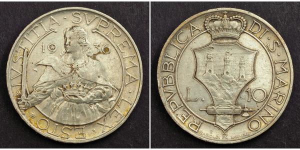 10 Lira San Marino Argento 