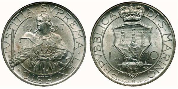 10 Lira San Marino Argento 
