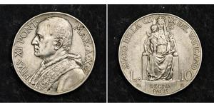 10 Lira Vaticano (1926-) Argento Pope Pius XI (1857 - 1939)