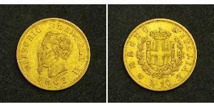 10 Lira Kingdom of Italy (1861-1946) Gold Victor Emmanuel II of Italy (1820 - 1878)