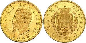 10 Lira Kingdom of Italy (1861-1946) Gold Victor Emmanuel II of Italy (1820 - 1878)