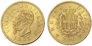 10 Lira Kingdom of Italy (1861-1946) Gold Victor Emmanuel II of Italy (1820 - 1878)