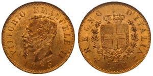 10 Lira Kingdom of Italy (1861-1946) Gold Victor Emmanuel II of Italy (1820 - 1878)