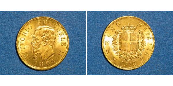 10 Lira Kingdom of Italy (1861-1946) Gold Victor Emmanuel II of Italy (1820 - 1878)