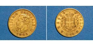 10 Lira Kingdom of Italy (1861-1946) Or Victor Emmanuel II of Italy (1820 - 1878)