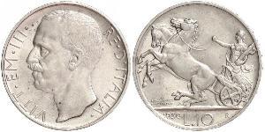 10 Lira Kingdom of Italy (1861-1946) Plata Víctor Manuel III de Italia (1869 - 1947)