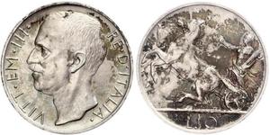 10 Lira Kingdom of Italy (1861-1946) Plata Víctor Manuel III de Italia (1869 - 1947)