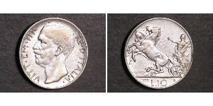 10 Lira Kingdom of Italy (1861-1946) Plata Víctor Manuel III de Italia (1869 - 1947)