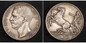 10 Lira Kingdom of Italy (1861-1946) Plata Víctor Manuel III de Italia (1869 - 1947)