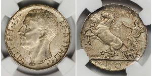 10 Lira Kingdom of Italy (1861-1946) Plata Víctor Manuel III de Italia (1869 - 1947)