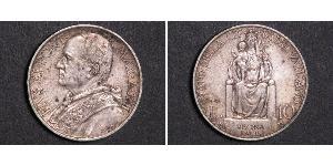 10 Lira Vatican (1926-) Plata Pope Pius XI (1857 - 1939)