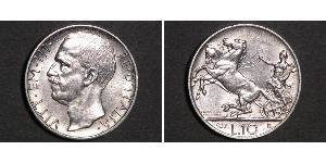 10 Lira Kingdom of Italy (1861-1946) Silber Viktor Emanuel III. (Italien) (1869 - 1947)