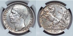 10 Lira Kingdom of Italy (1861-1946) Silber Viktor Emanuel III. (Italien) (1869 - 1947)