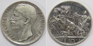 10 Lira Kingdom of Italy (1861-1946) Silber Viktor Emanuel III. (Italien) (1869 - 1947)
