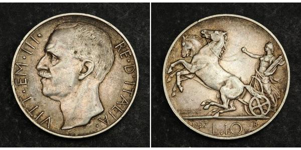 10 Lira Kingdom of Italy (1861-1946) Silber Viktor Emanuel III. (Italien) (1869 - 1947)