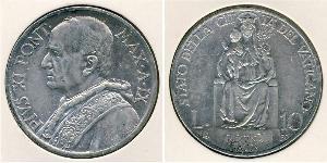 10 Lira Vatikan (1926-) Silber Pope Pius XI (1857 - 1939)