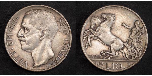 10 Lira Kingdom of Italy (1861-1946) Silver Victor Emmanuel III of Italy (1869 - 1947)