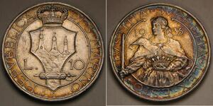 10 Lira San Marino Silver 