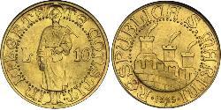10 Lira San Marino 金 