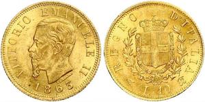 10 Lira 意大利王國 (1861-1946) 金 维托里奥·埃马努埃莱二世