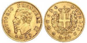 10 Lira 意大利王國 (1861-1946) 金 维托里奥·埃马努埃莱二世