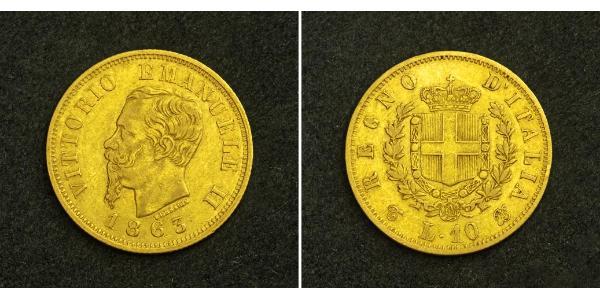 10 Lira 意大利王國 (1861-1946) 金 维托里奥·埃马努埃莱二世