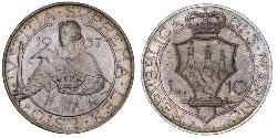 10 Lira San Marino 銀 
