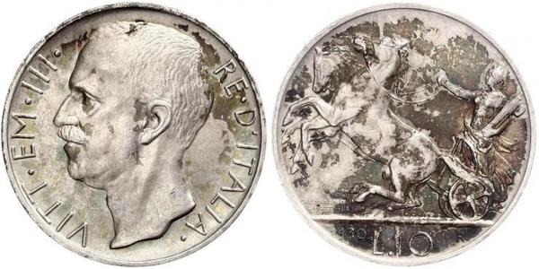 10 Lira 意大利王國 (1861-1946) 銀 维托里奥·埃马努埃莱三世 (1869 - 1947)