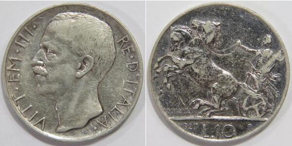 10 Lira 意大利王國 (1861-1946) 銀 维托里奥·埃马努埃莱三世 (1869 - 1947)