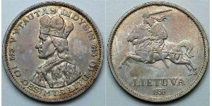 10 Litas Lituanie (1991 - ) Argent Vytautas le Grand