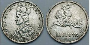 10 Litas Lituanie (1991 - ) Argent Vytautas le Grand