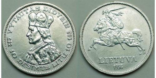 10 Litas Lituanie (1991 - ) Argent Vytautas le Grand