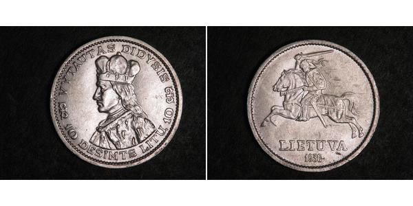 10 Litas Lituanie (1991 - ) Argent Vytautas le Grand