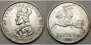 10 Litas Lituania (1991 - ) Argento Vitoldo