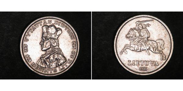 10 Litas Lituania (1991 - ) Argento Vitoldo