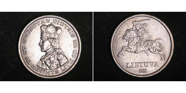 10 Litas Litauen (1991 - ) Silber Vytautas