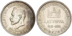 10 Litas Lithuania (1991 - ) Silver 