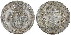 10 Macuta Portuguese Angola (1575-1975) Argento 