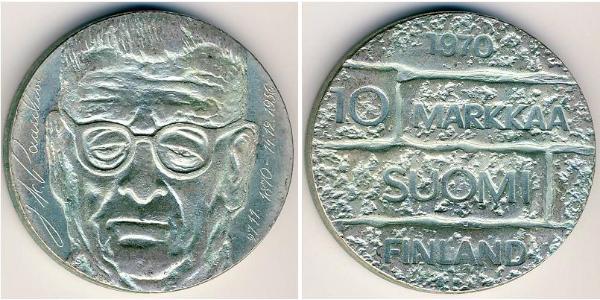 10 Mark Finlande (1917 - ) Argent Juho Kusti Paasikivi