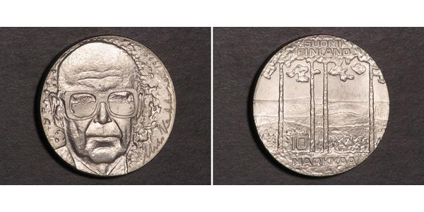 10 Mark Finlandia (1917 - ) Argento Urho Kekkonen
