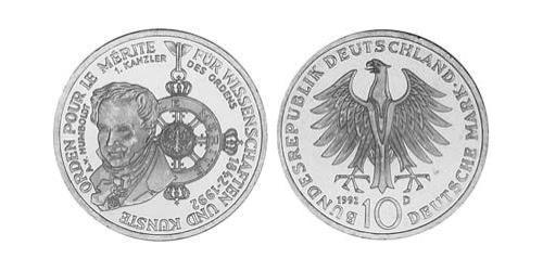 10 Mark Repubblica Federale di Germania (1990 - ) Argento 