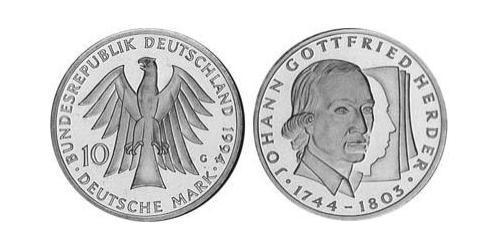 10 Mark Repubblica Federale di Germania (1990 - ) Argento 