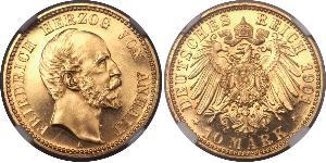 10 Mark Anhalt-Dessau (1603 -1863) Gold Friedrich I. (Anhalt) (1831-1904)