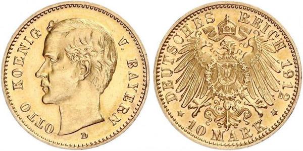 10 Mark Bavaria Gold Otto of Bavaria (1848 – 1916)