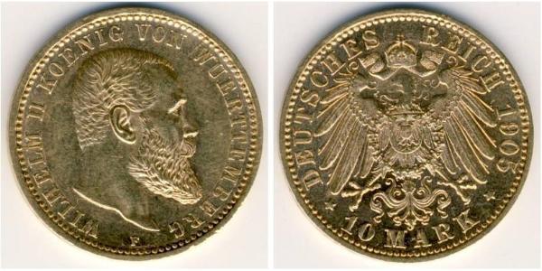 10 Mark Deutsches Kaiserreich (1871-1918) Gold Wilhelm II, German Emperor (1859-1941)